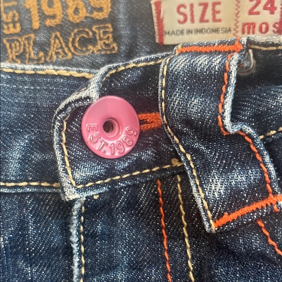 Place Denim with Pink Button Accent - Picture 3 of 8